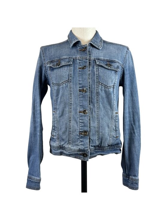 Merona Jackets & Blazers - Merona Jean Jacket Womens Size XS Blue Denim Button Up Collared 4 Pockets Casual